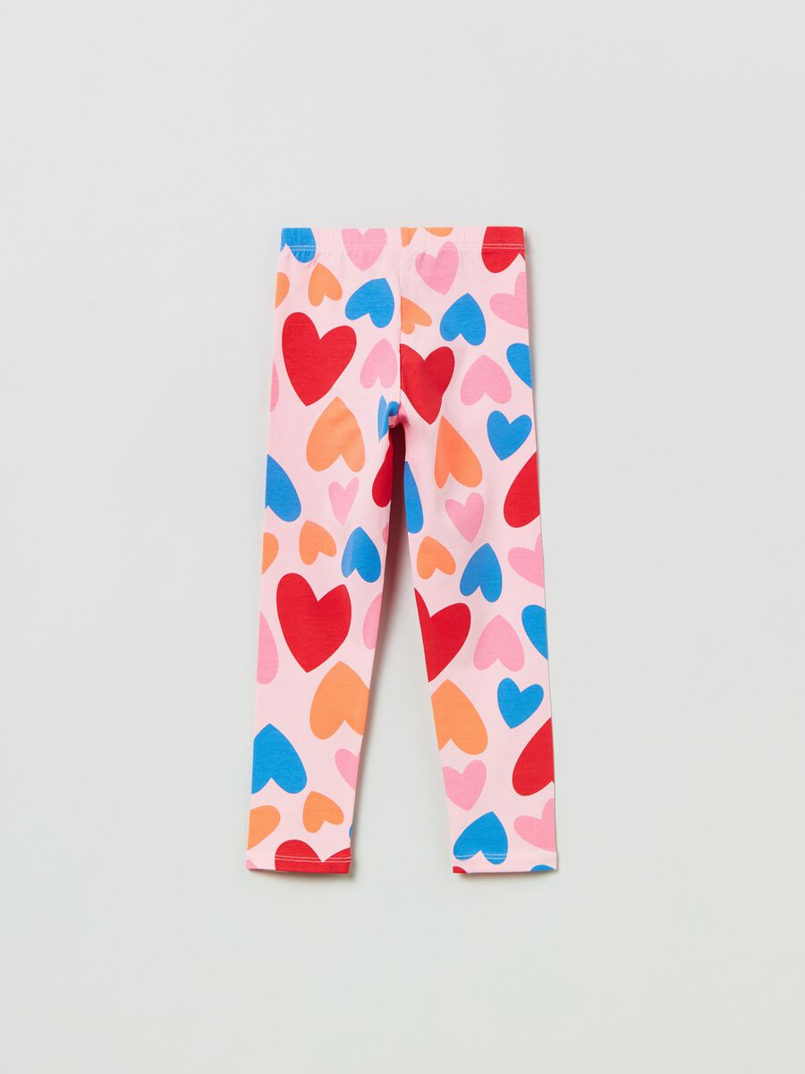 Stretch cotton leggings with print_1