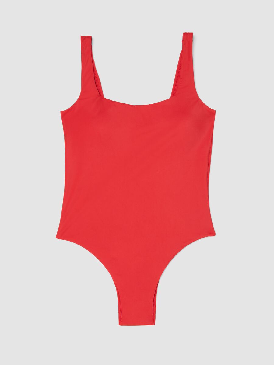 Maillot de bain une pi&egrave;ce rouge en tissu stretch_0