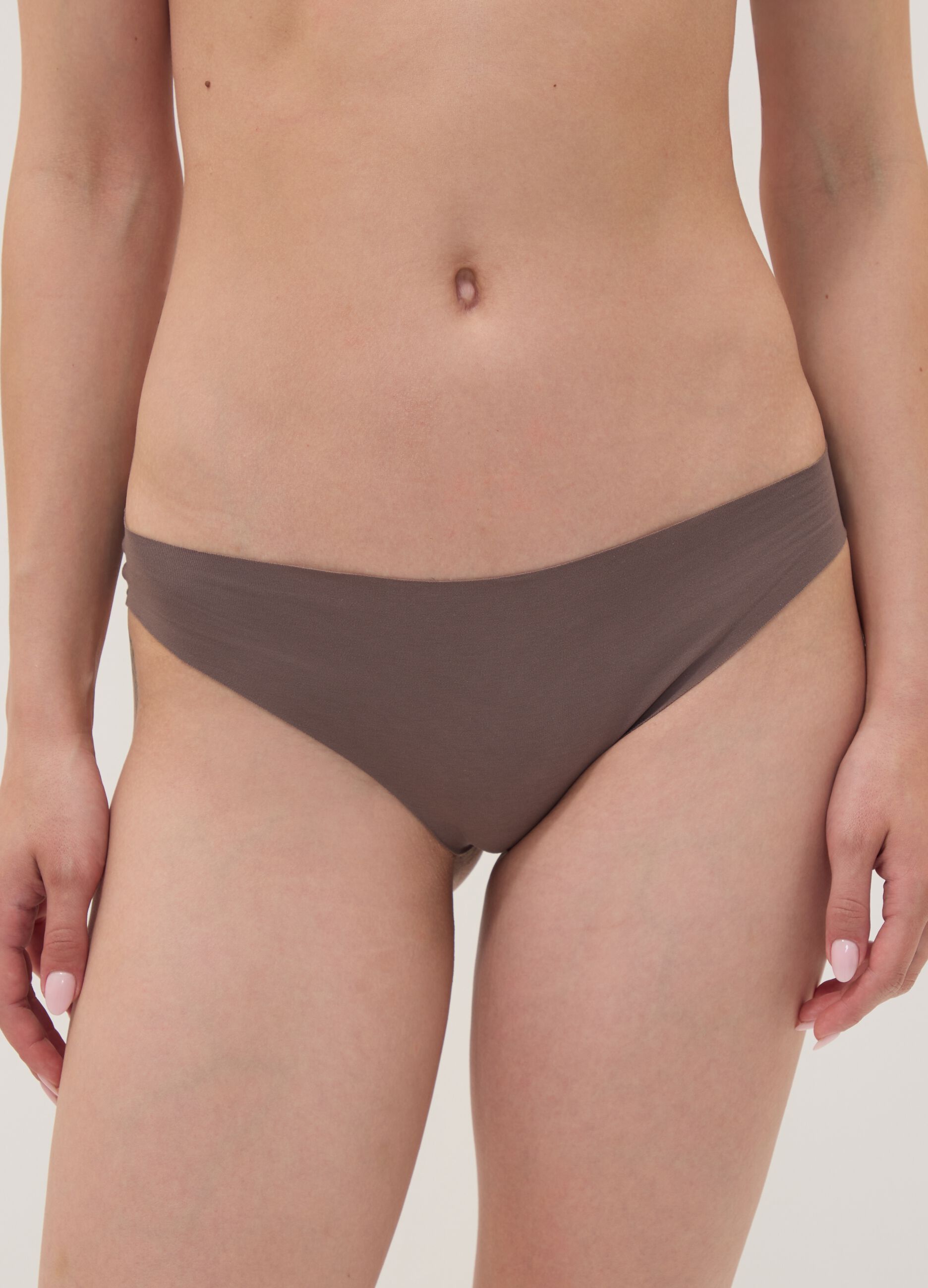 Brown stretch organic cotton briefs