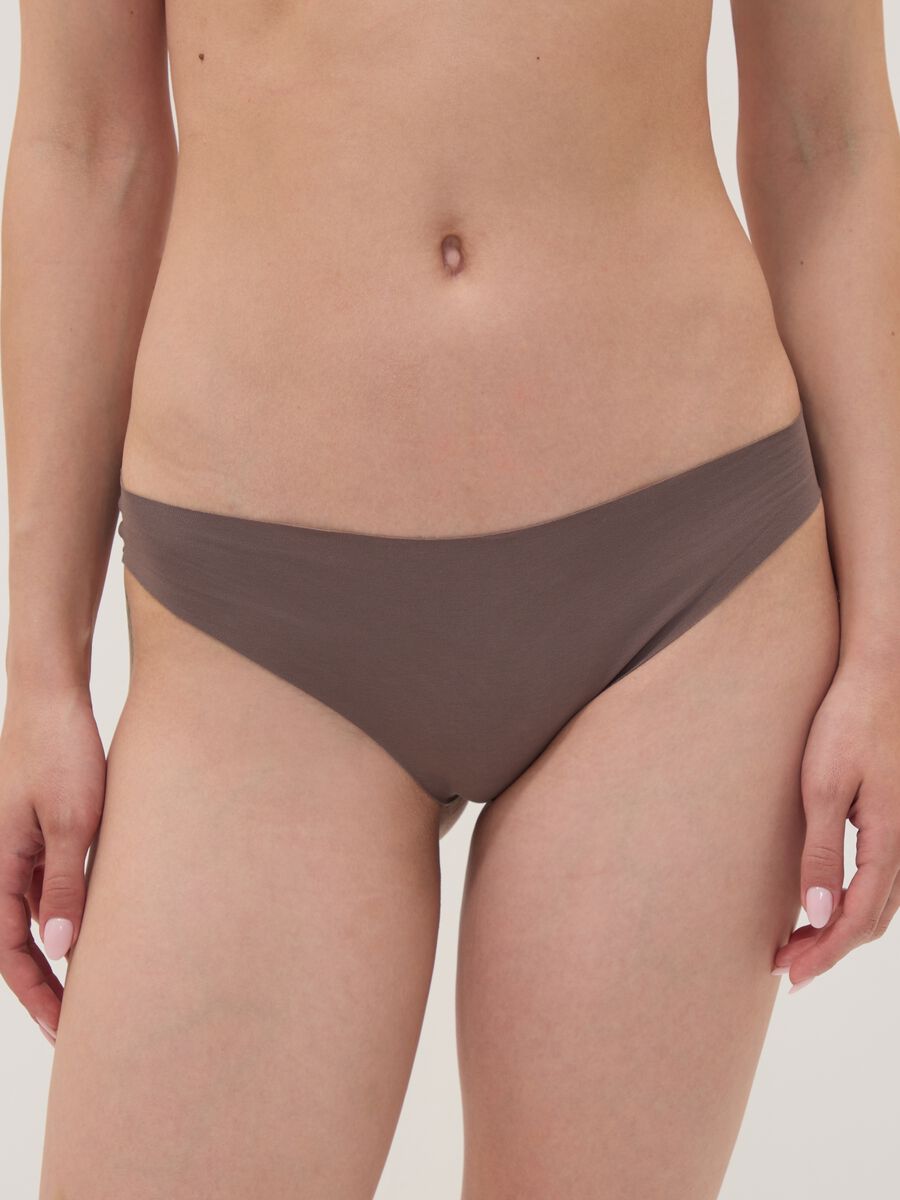 Brown stretch organic cotton briefs_1
