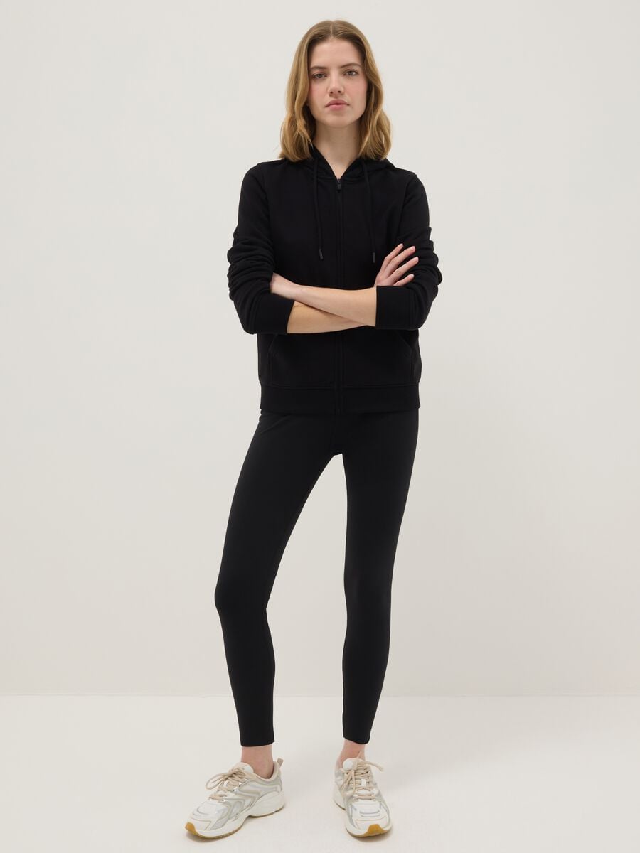 Schwarze Slim-Fit Leggings aus elastischer Baumwolle_0