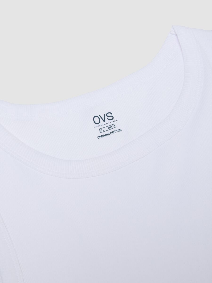White pure cotton tank top regular fit_1