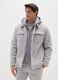 Grey padded regular fit jacket with hood_1