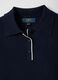Blue regular fit viscose blend polo_1