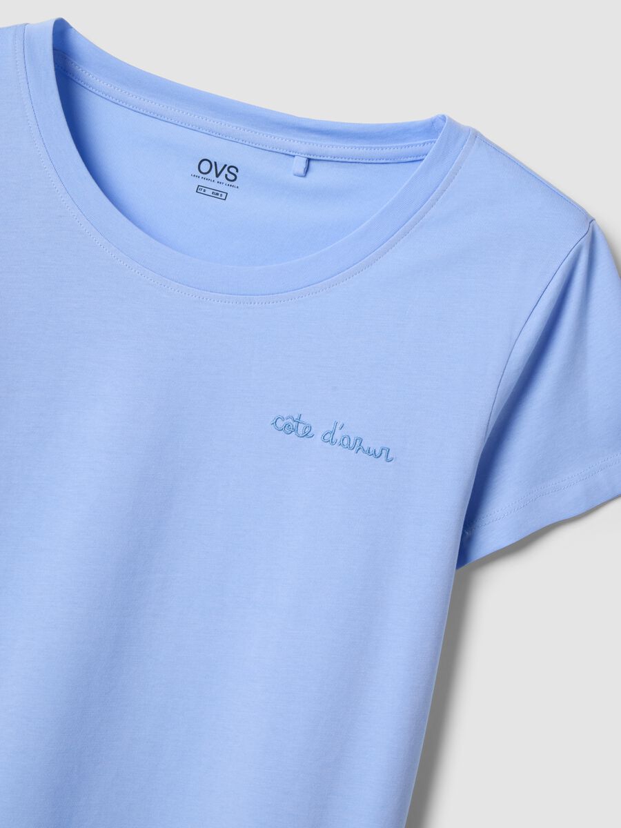 Sky blue regular fit short pyjamas in pure cotton_1