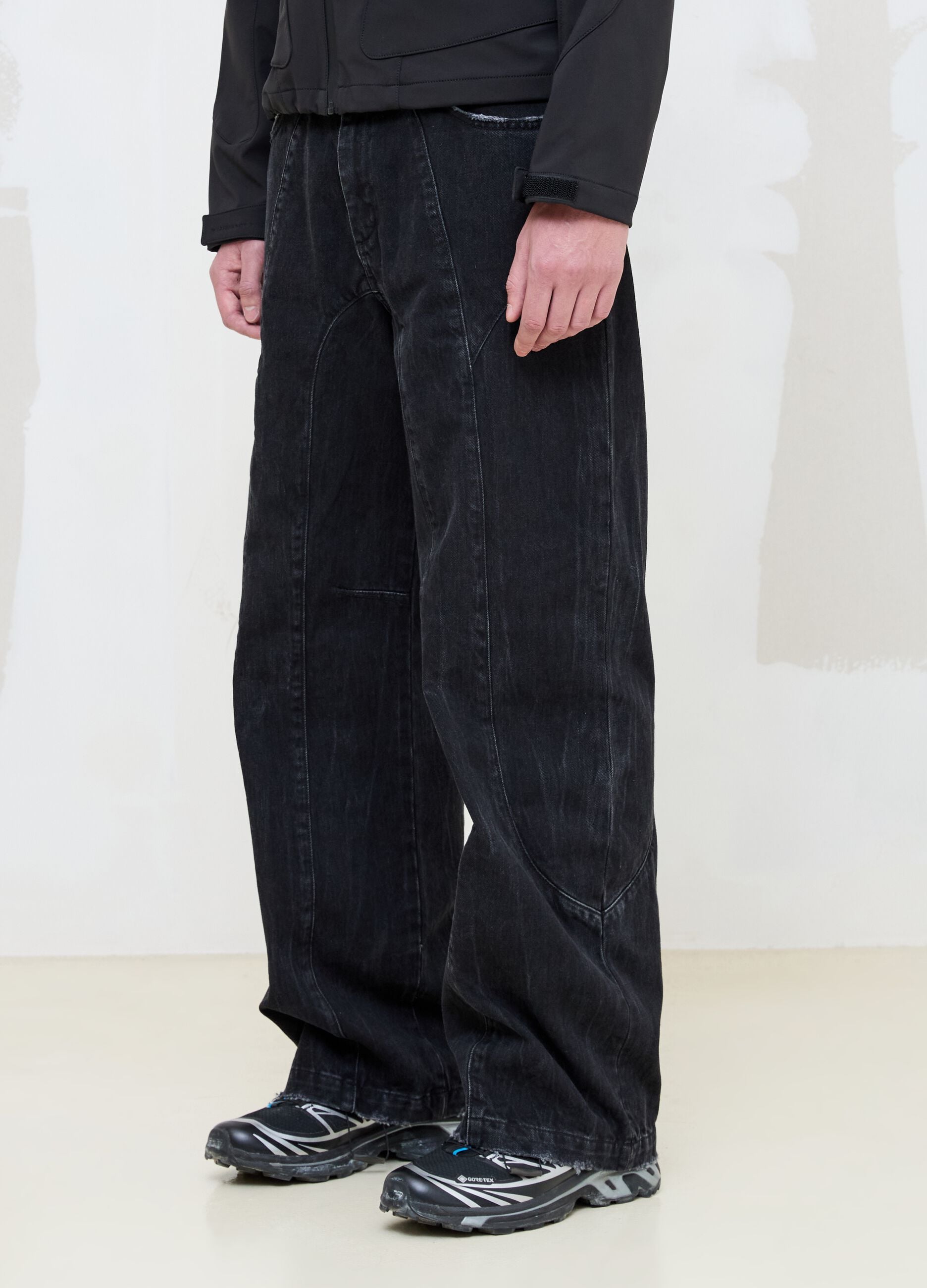 Washed Black Baggy Denim
