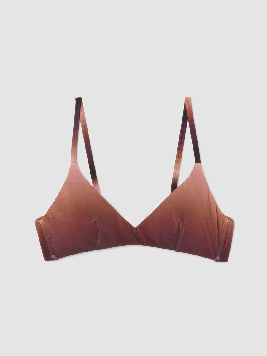Brown stretch bikini top with ombr&eacute; effect_4