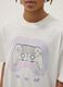 White pure cotton oversized fit boy's T-shirt with print_2