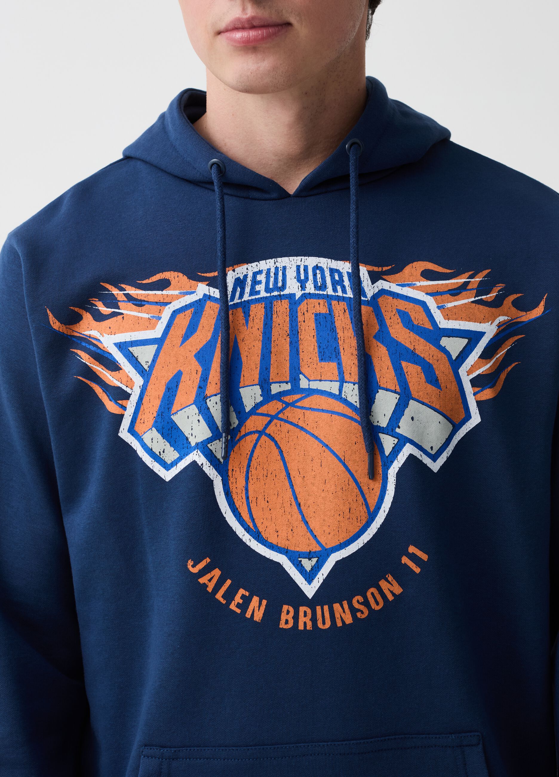 Sweatshirt with hood and NBA New York Knicks print