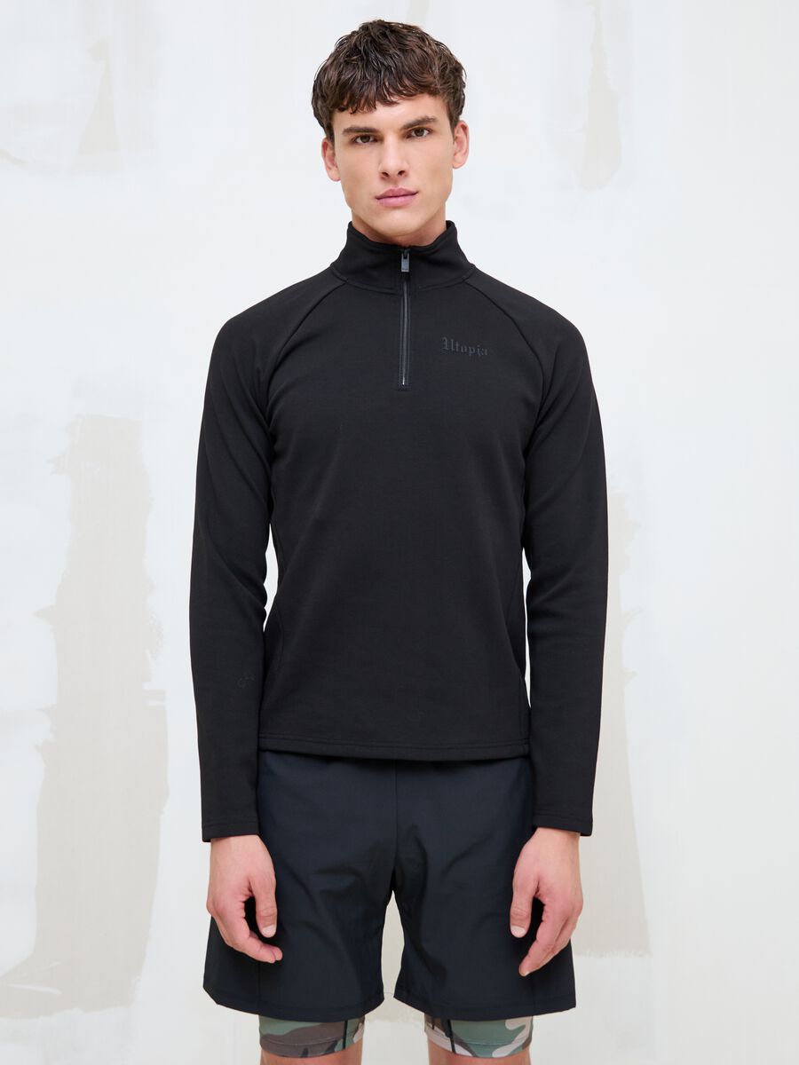 Technical Half-Zip Sweater &ndash; Fitted Black_3