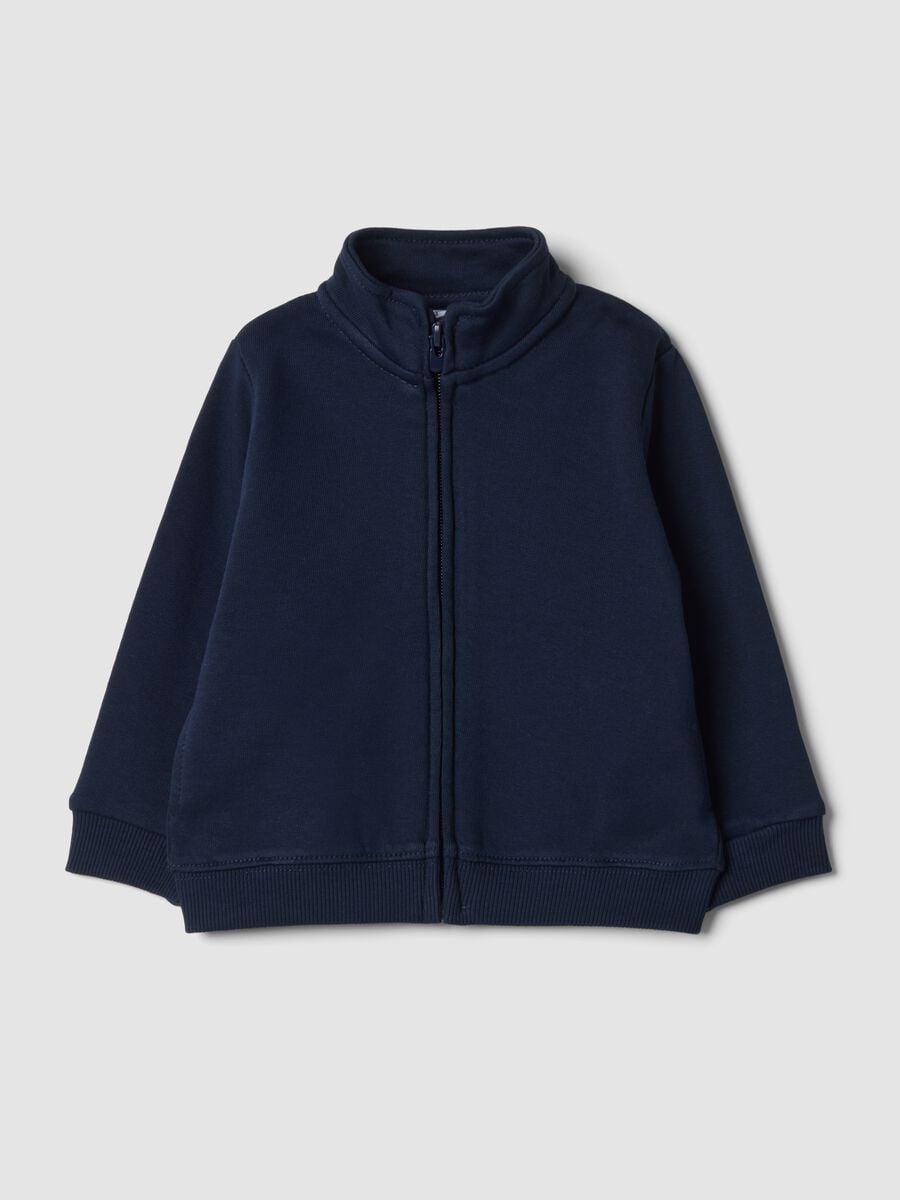 Sweatshirt azul de gola redonda em algod&atilde;o org&acirc;nico puro_0
