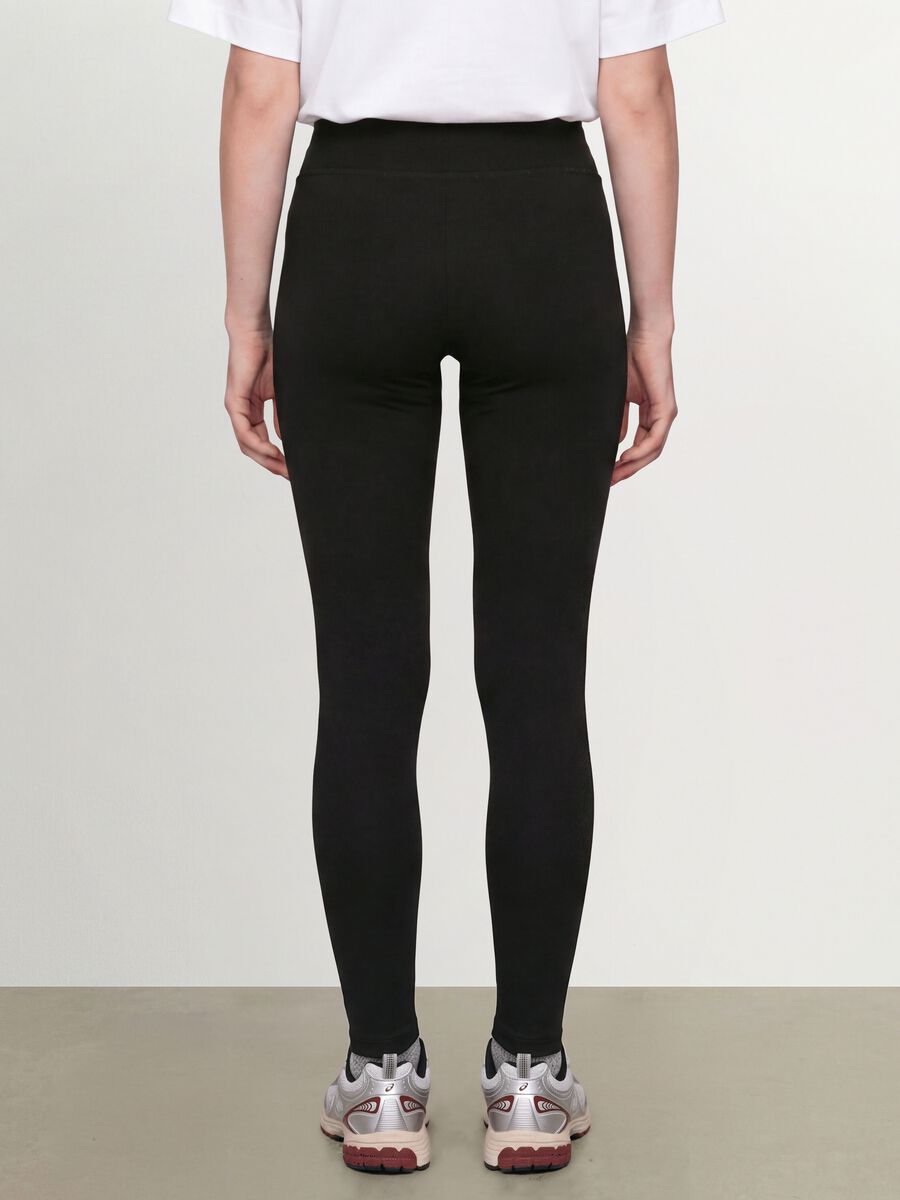 Slim fit black stretch cotton leggings_2