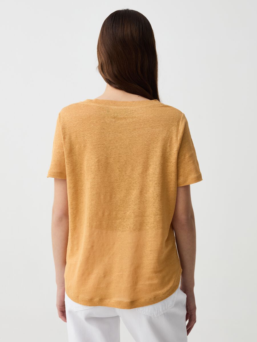 Camiseta de lino con cuello redondo_2
