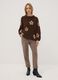 Brown and orange wool-blend floral jumper_1
