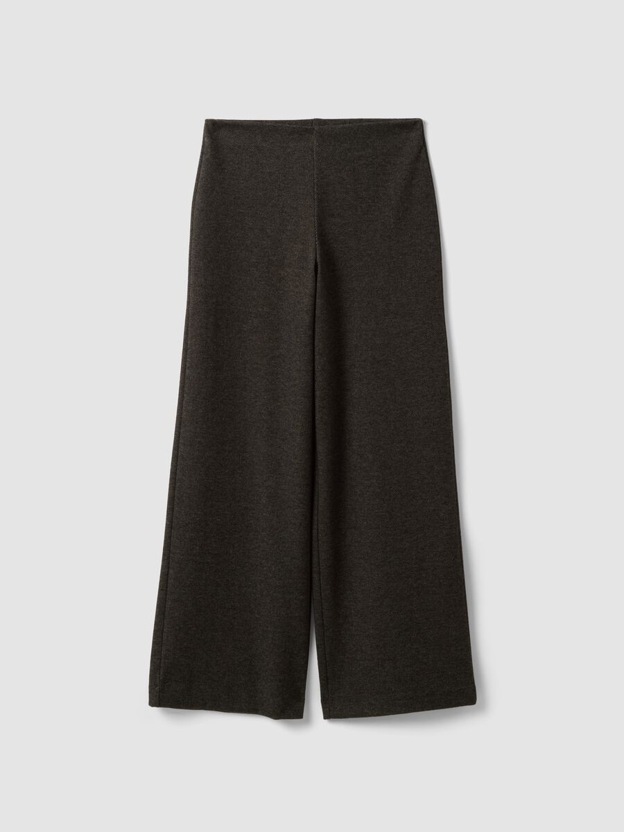 Brown wide-leg trousers in stretch viscose_0