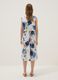 Robe midi blanche fleurie en coton stretch_3