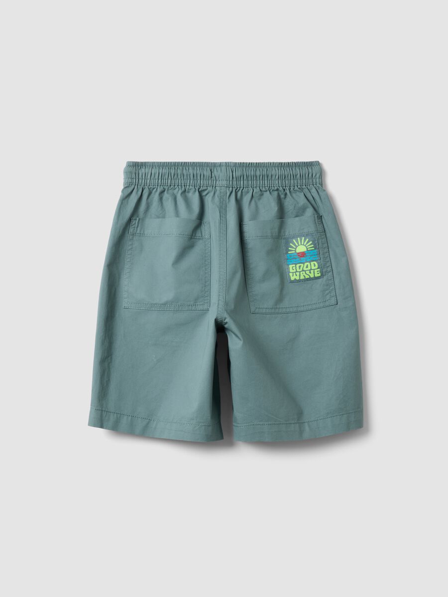 Light blue pure cotton shorts with elasticated waistband_1