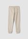 Beige cotton-blend regular-fit joggers_1