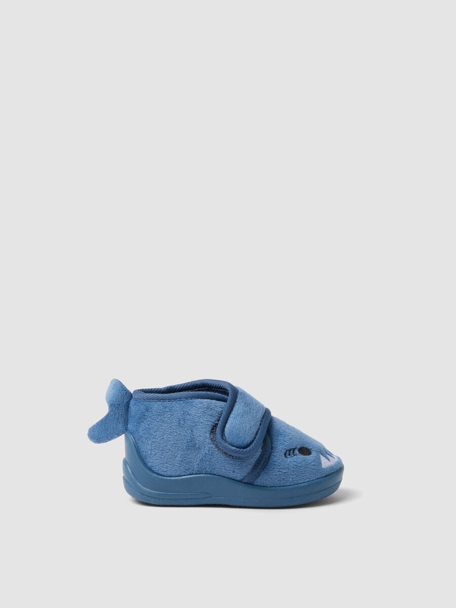 Blue shark slippers with Velcro fastening_0