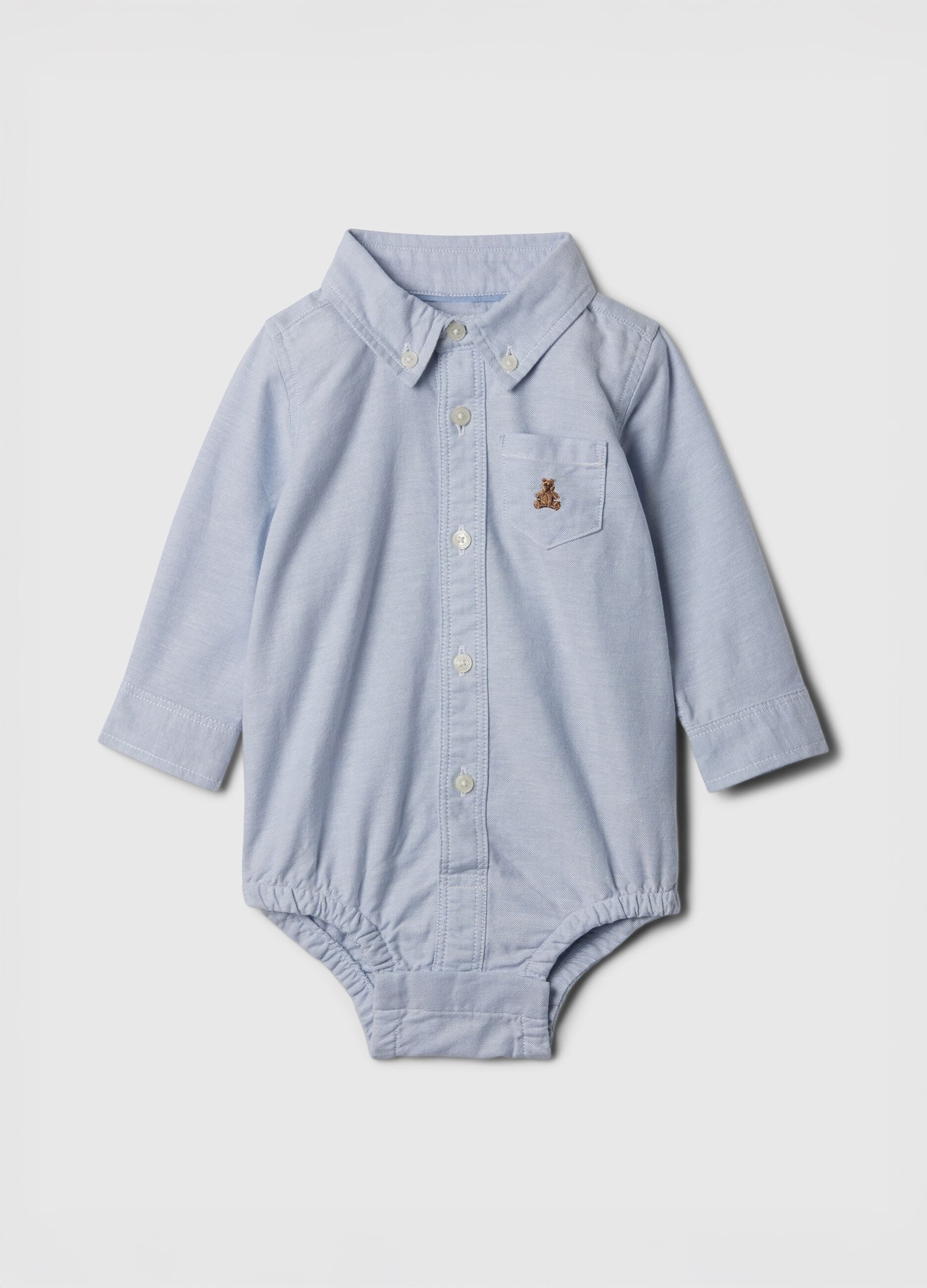 Blue stretch bodysuit for newborn