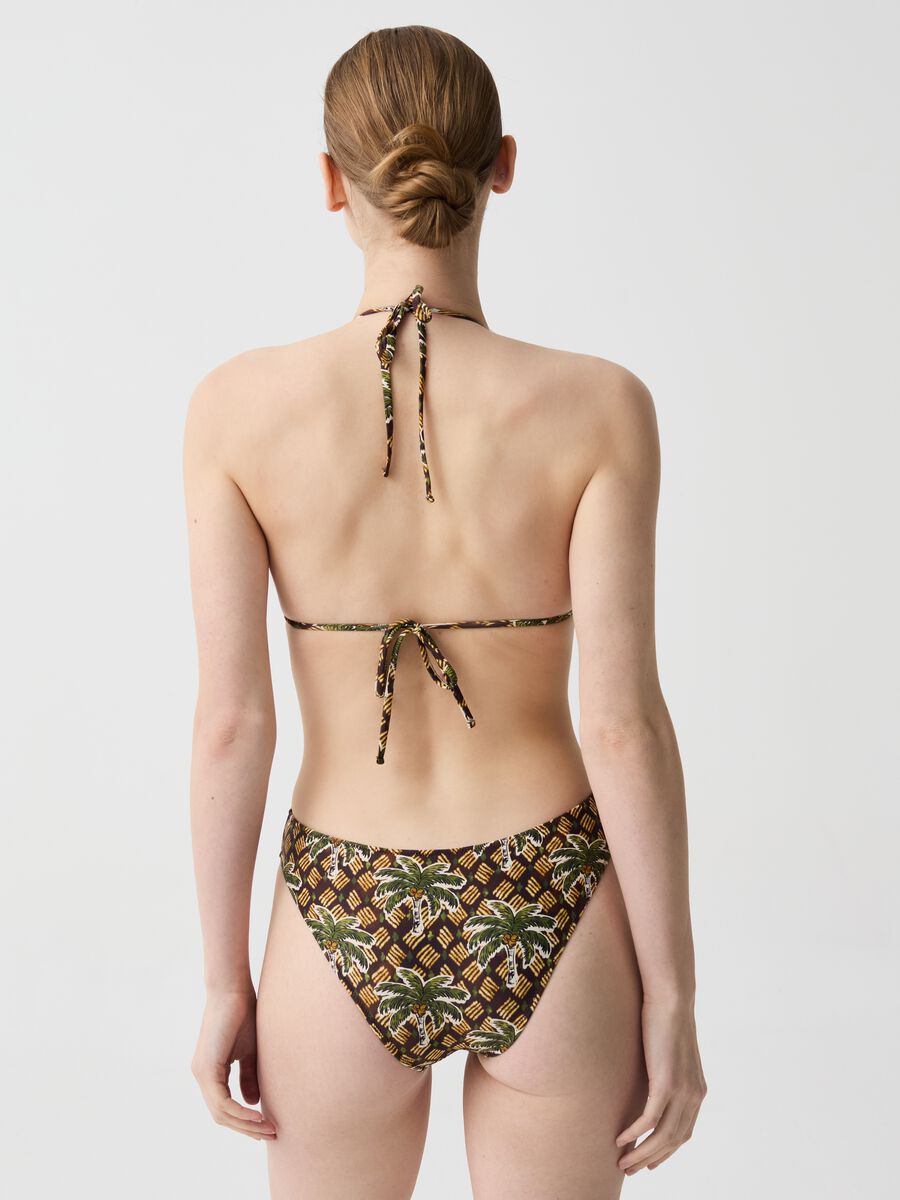 One-piece swimsuit with palms print_2
