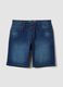 Blue denim shorts in stretch cotton blend, regular fit_4