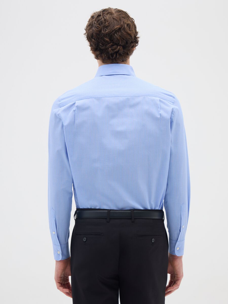 Blue Cotton Blend Regular Fit Shirt_2