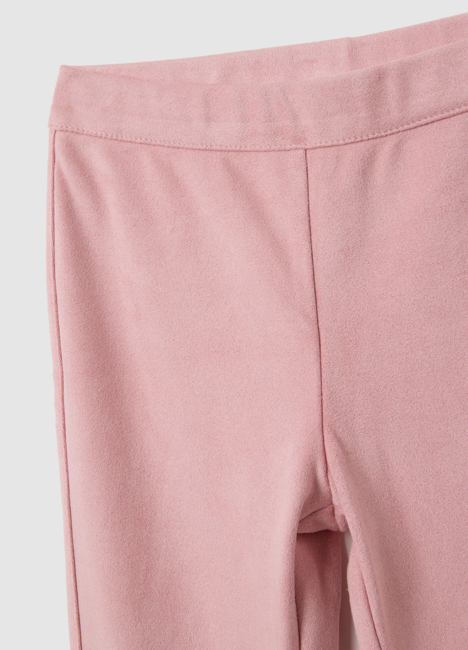 Girls' pink flare fabric trousers