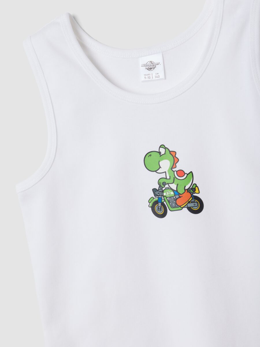 Bipack di canotte in puro cotone organico con stampa Mario Kart_2