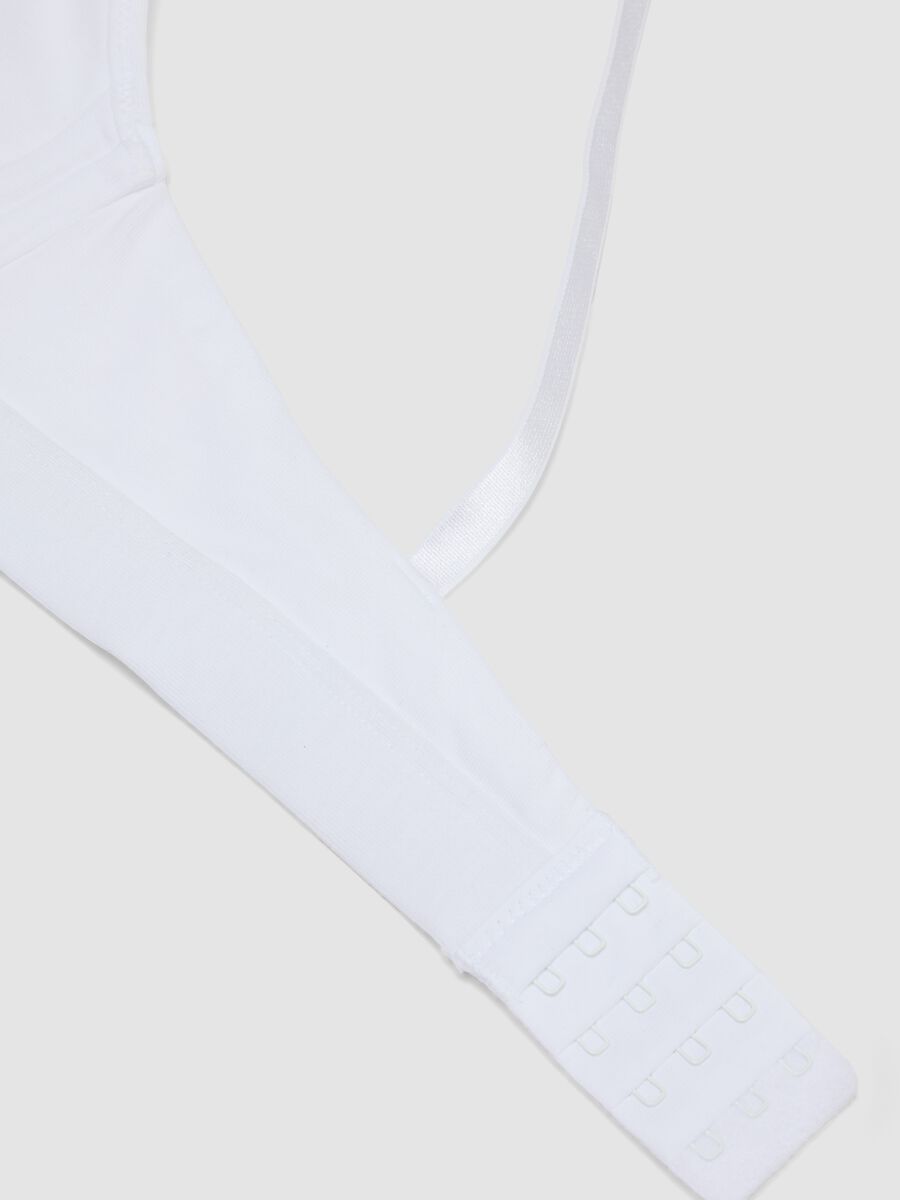 White stretch organic cotton triangle bra_1