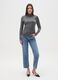 Grey long-sleeve lurex top_1