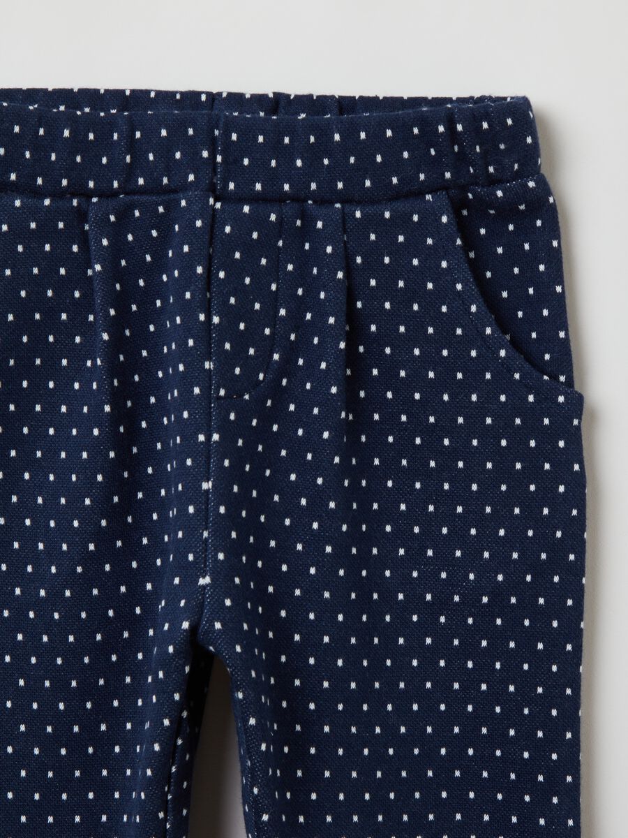 Trousers with micro polka dot motif jacquard_2