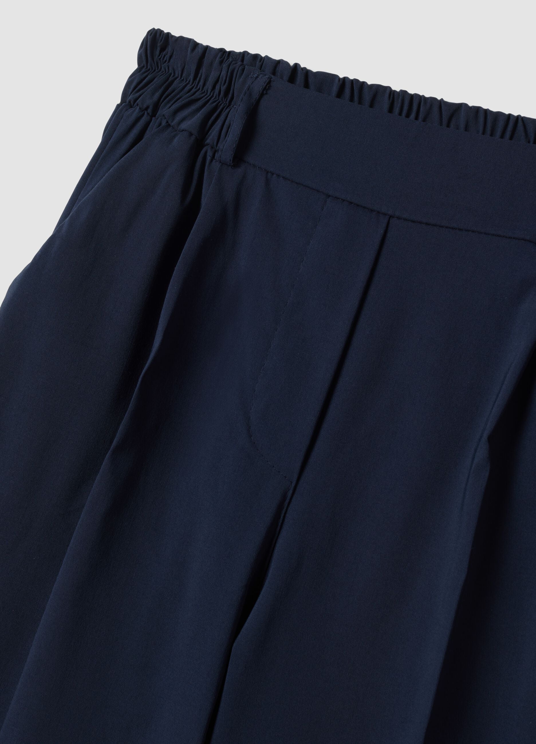 Blaue Palazzo-Hose aus elastischer Viskose