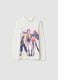 T-shirt branca em algod&atilde;o el&aacute;stico com estampado K-Pop Demon Hunters_0
