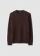 Brown crew-neck jersey knit jumper, regular fit_0
