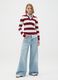Multicolour viscose blend striped regular fit jumper_0