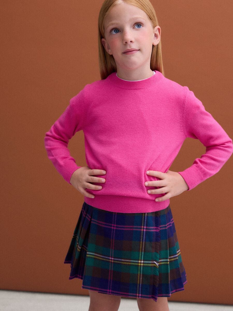 Pink pure wool long-sleeve jumper, regular fit_0