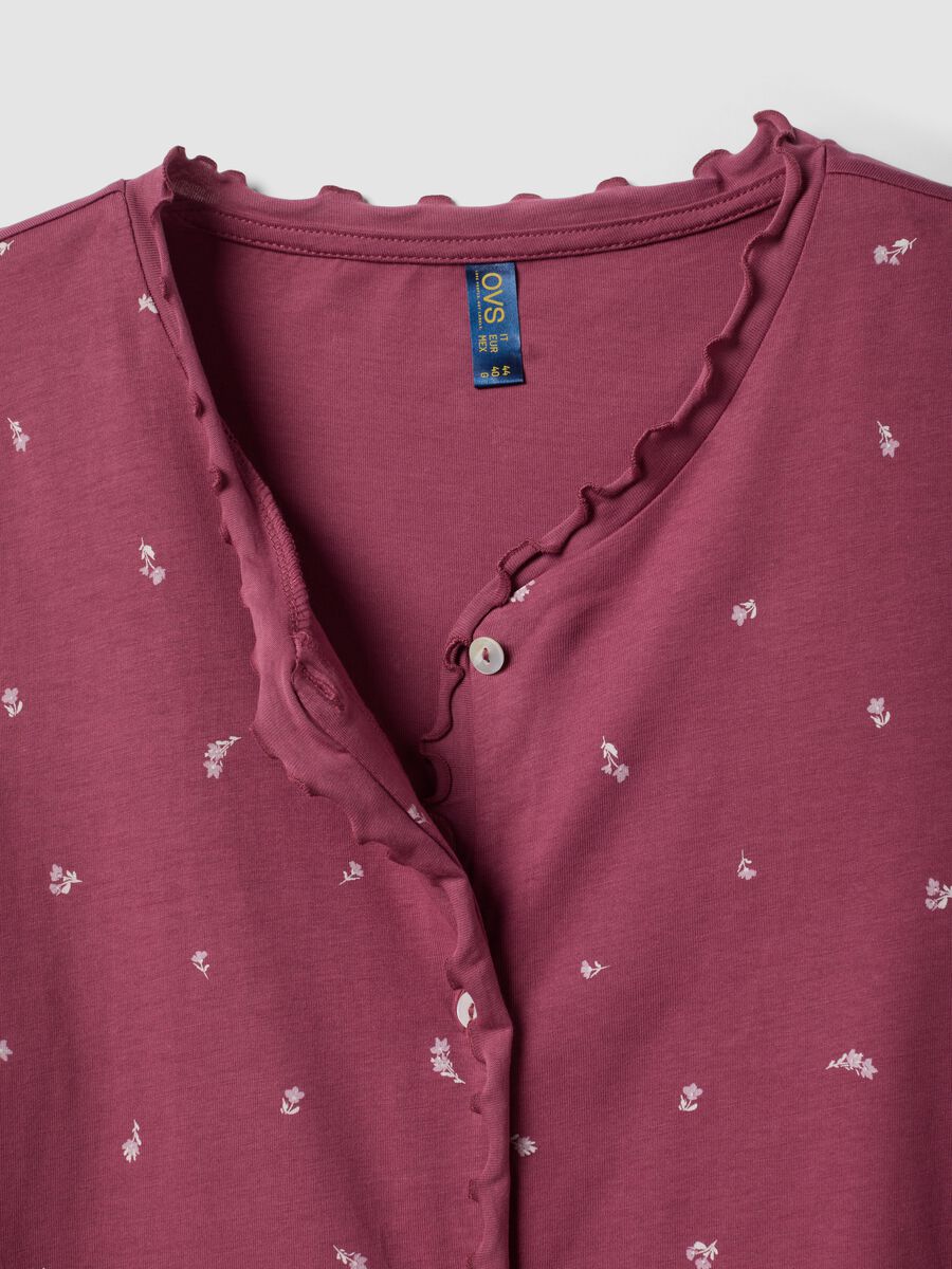 Camisa de noite roxa em puro algod&atilde;o org&acirc;nico com decote redondo_1