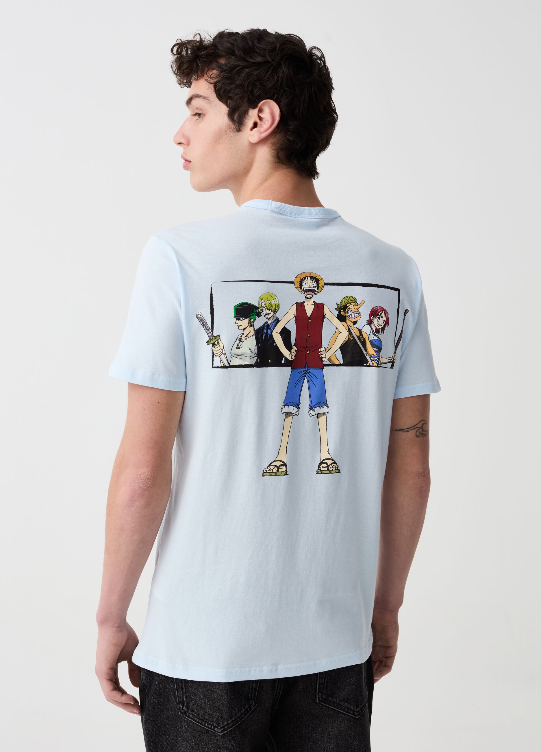 T-shirt with One Piece characters print