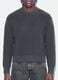 Grey pure cotton ribbed crew-neck jumper, regular fit_3