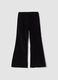 Black cotton-stretch flare treggings_0