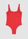 Red one-piece swimsuit in stretch fabric_4