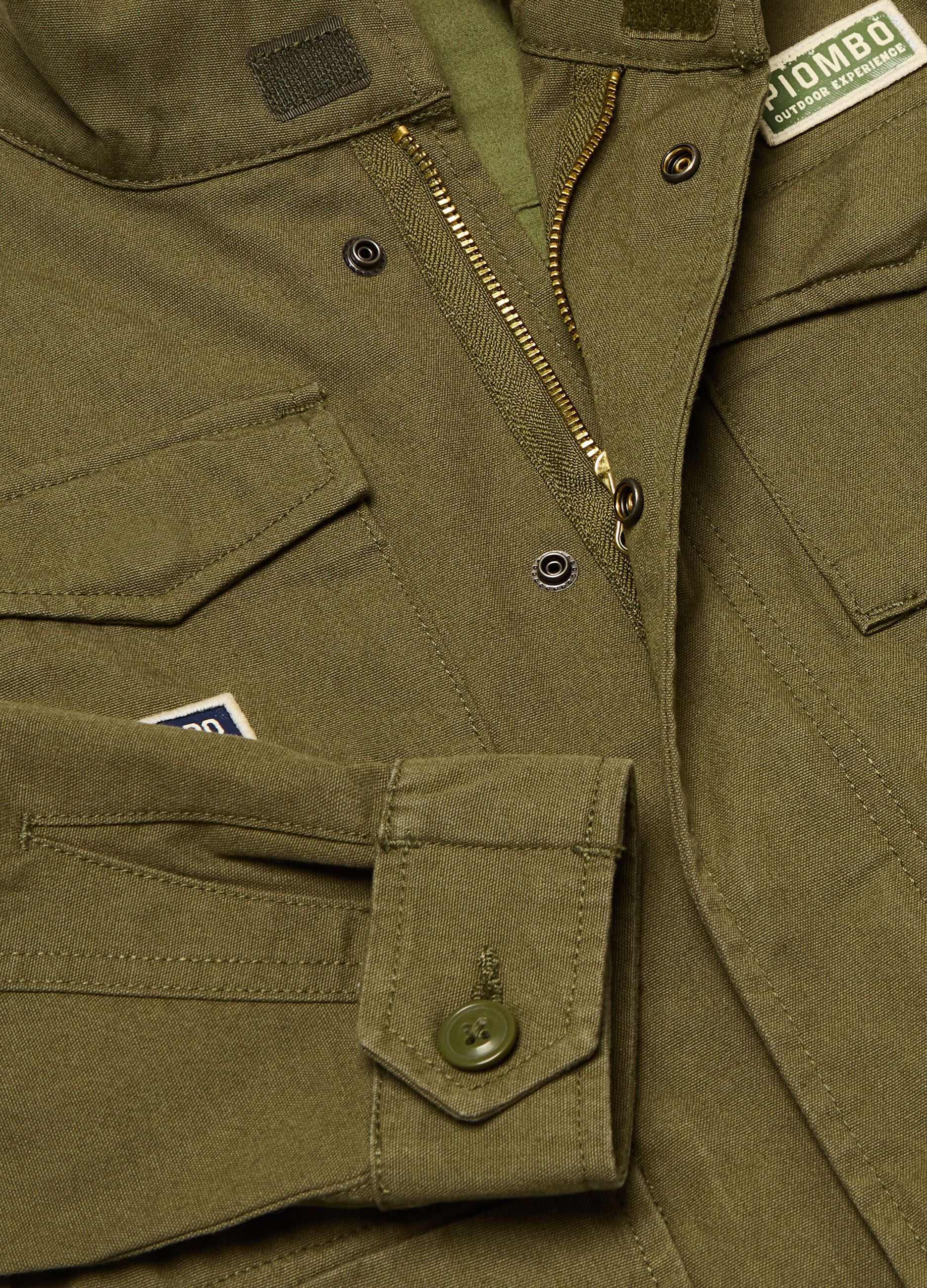 Cotton safari jacket with patch