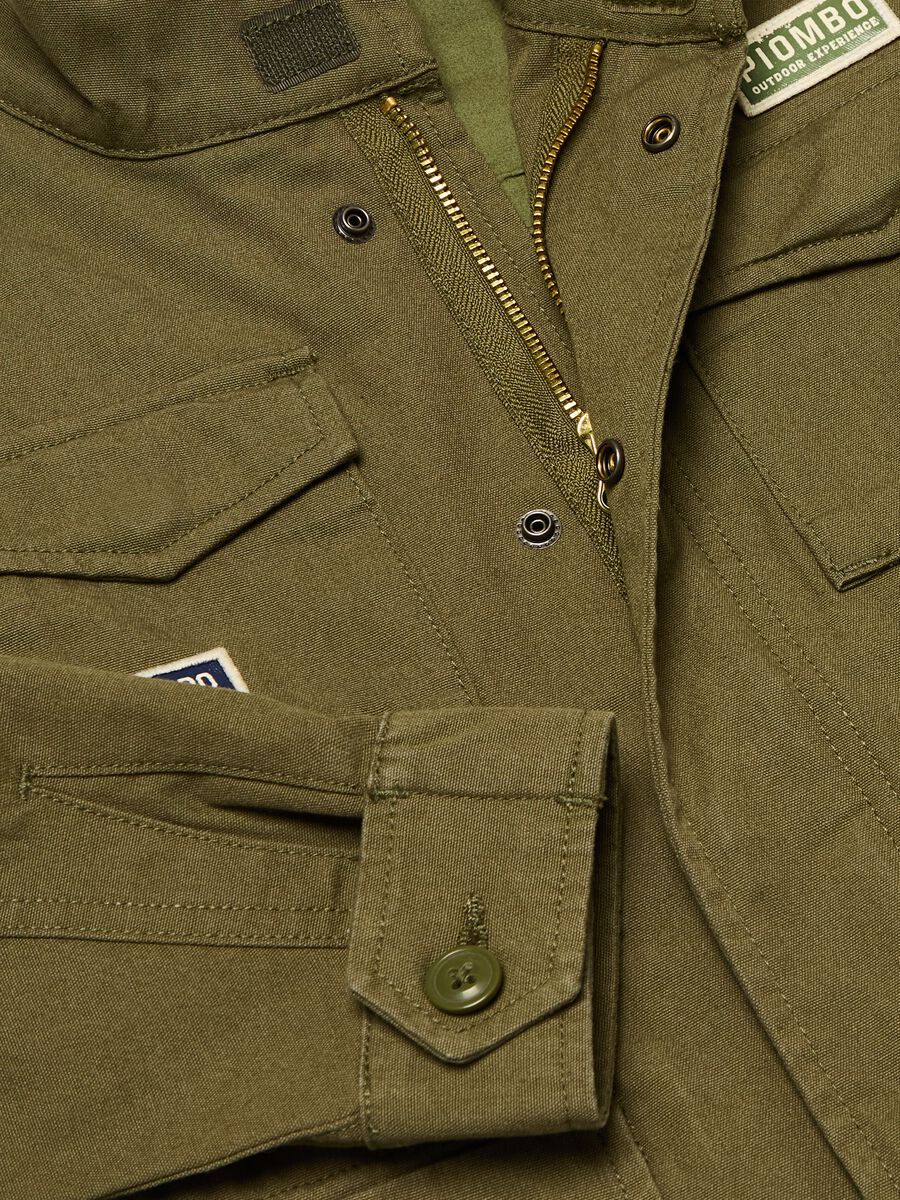 Cotton safari jacket with patch_5