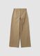 Jeans denim beige wide leg in puro cotone_2