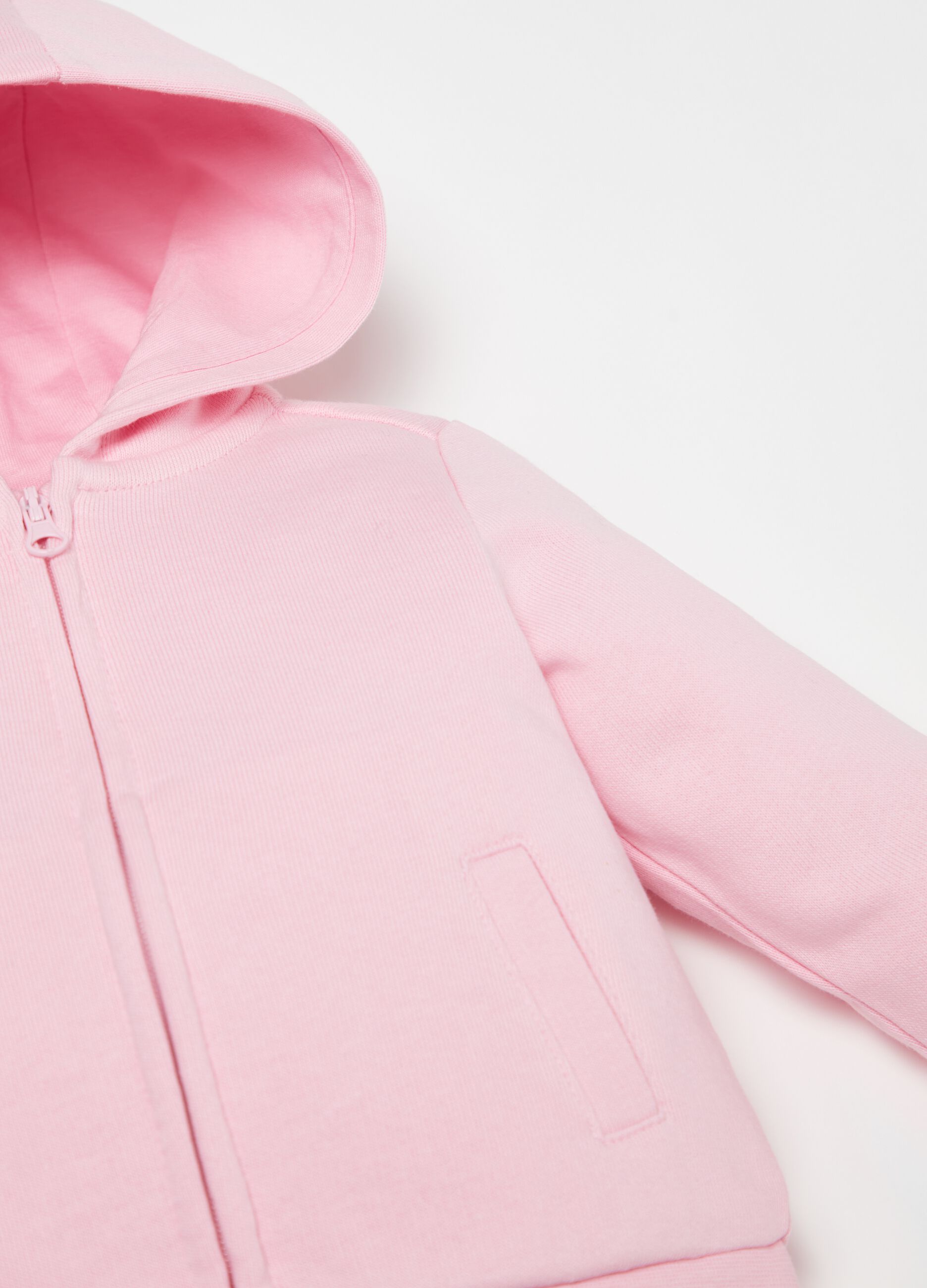 100% cotton full-zip sweatshirt with hood