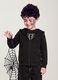 Felpa nera con cappuccio in puro cotone organico per bambino regular fit_0