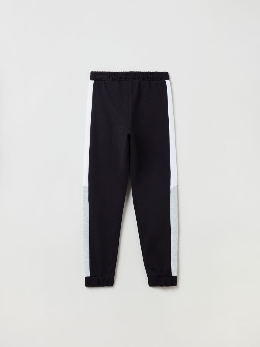 Joggers with side bands and print_1