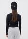 Black pure cotton T-shirt with applied stars, regular fit for girls_2