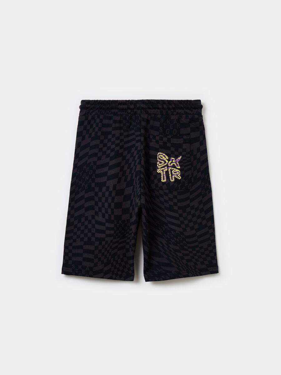 French Terry Bermuda shorts with print_1